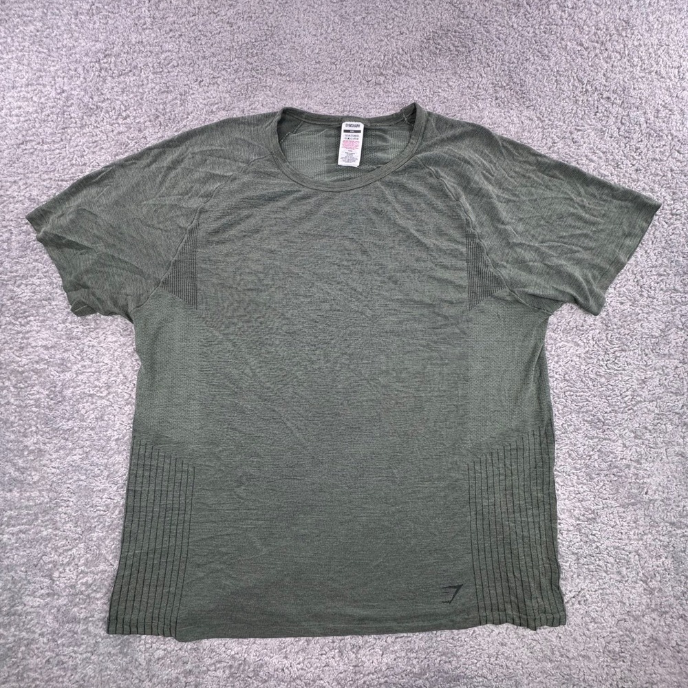 Gymshark Apex Seamless T-Shirt Mens‎ XXL Olive Green Short Sleeve Activewear Tee
